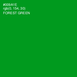 #009A1E - Forest Green Color Image